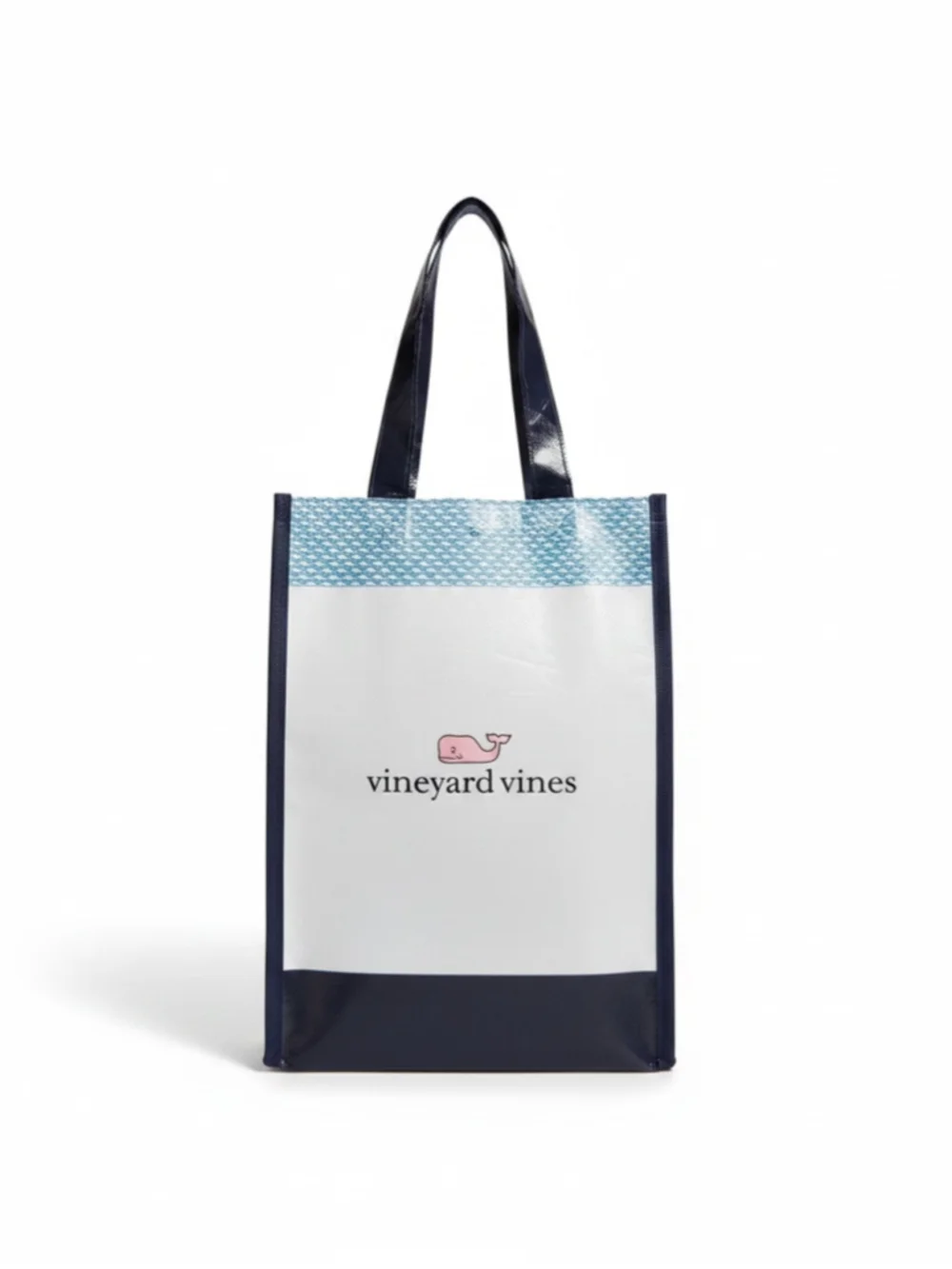 Vineyard Vines Reusable Small Tote Bag in White & Blue